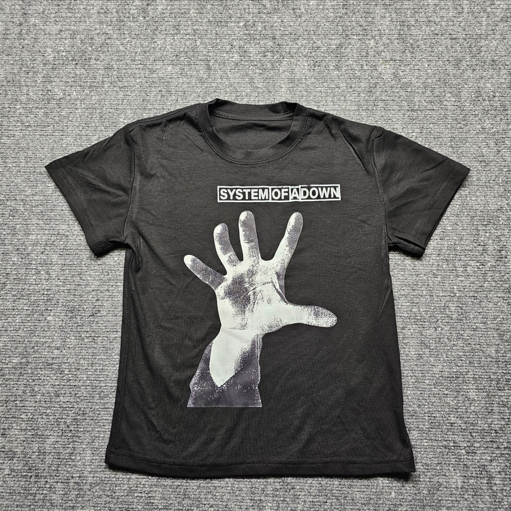 System of a Down Self Titled Hand Graphic T-Shirt Black Size Medium